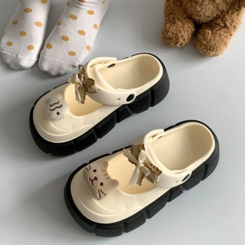 Korean Street Fashion Female - Nouvelles mules tendance DIY motif chat