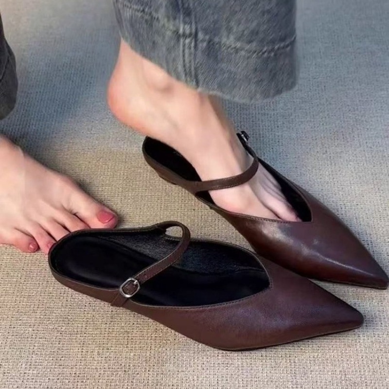 French Street Fashion - Nouvelles mules à talon épais et