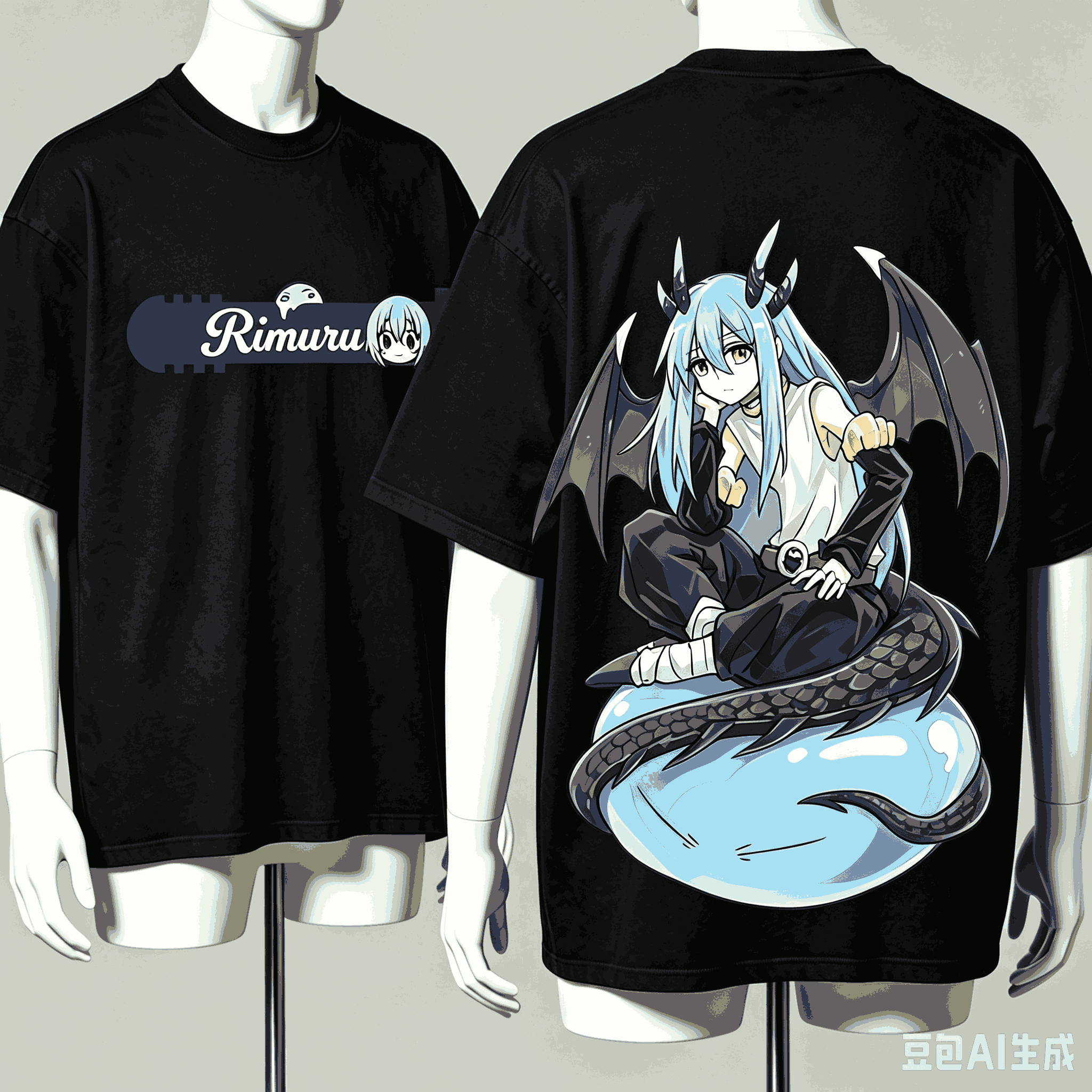 Street Fashion Model - T-shirt Slime Rimuru Anime Lover, en