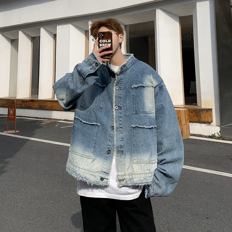 Veste en jean déchirée style h - Street Fashion Jeans Men avis et prix