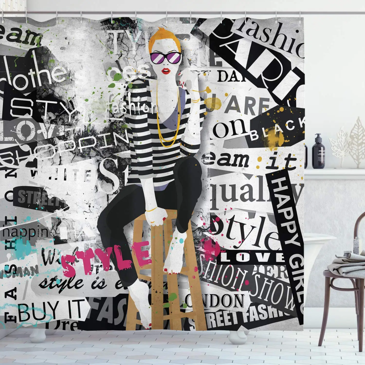 Rideau de Douche Femme Tendanc - Street Fashion Pose avis et prix
