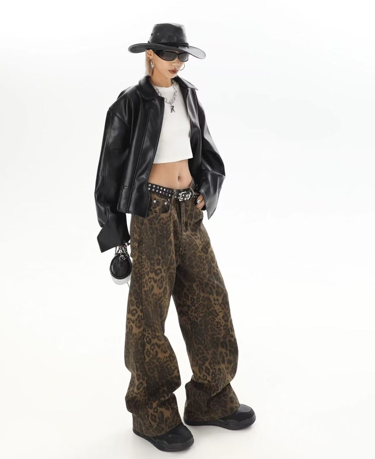Pantalon large à imprimé léopa - Street Fashion Jeans Men avis et prix