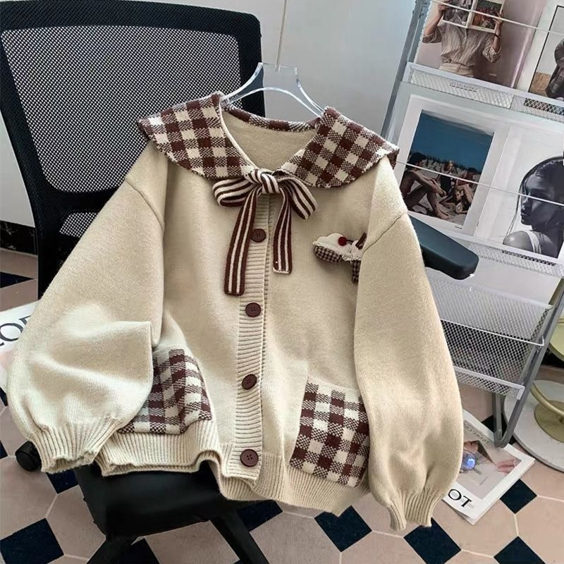 Cardigan tricoté rétro doux po - Japanese Street Fashion Female avis et prix