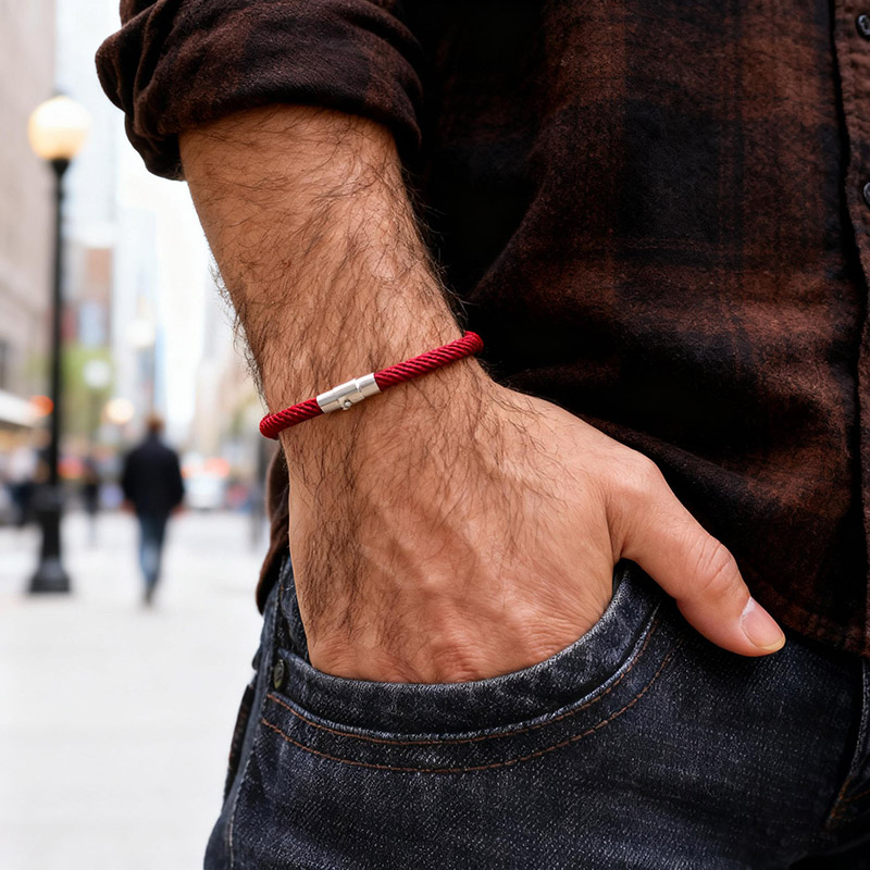 Bracelet à cordes tissé de qua - Street Fashion In Milan avis et prix