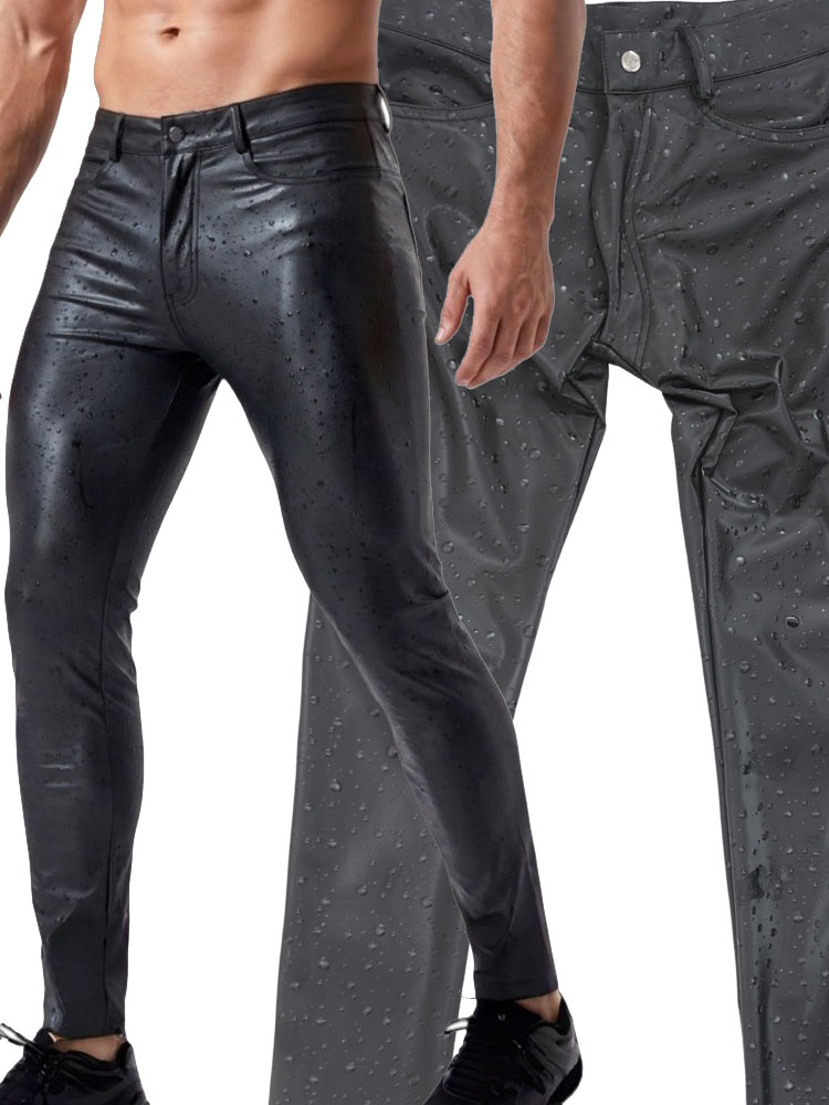 Pantalon en jean en similicuir - Street Fashion Jeans Men avis et prix